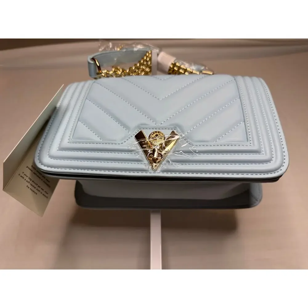 Valentino Orlandi Chevron Crossbody Light Blue NWT MSRP $249 (#2)